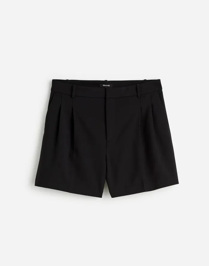 Shorts Women Madewell Easy Pleated Trouser Shorts True Black