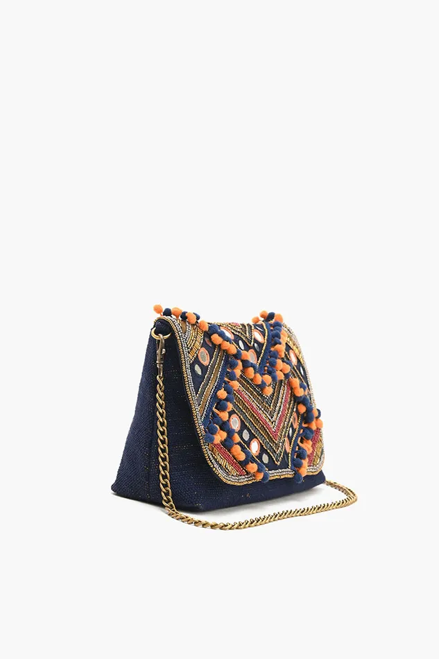 Shoulder Bags America and Beyond Women Go Boho Blue Clutch