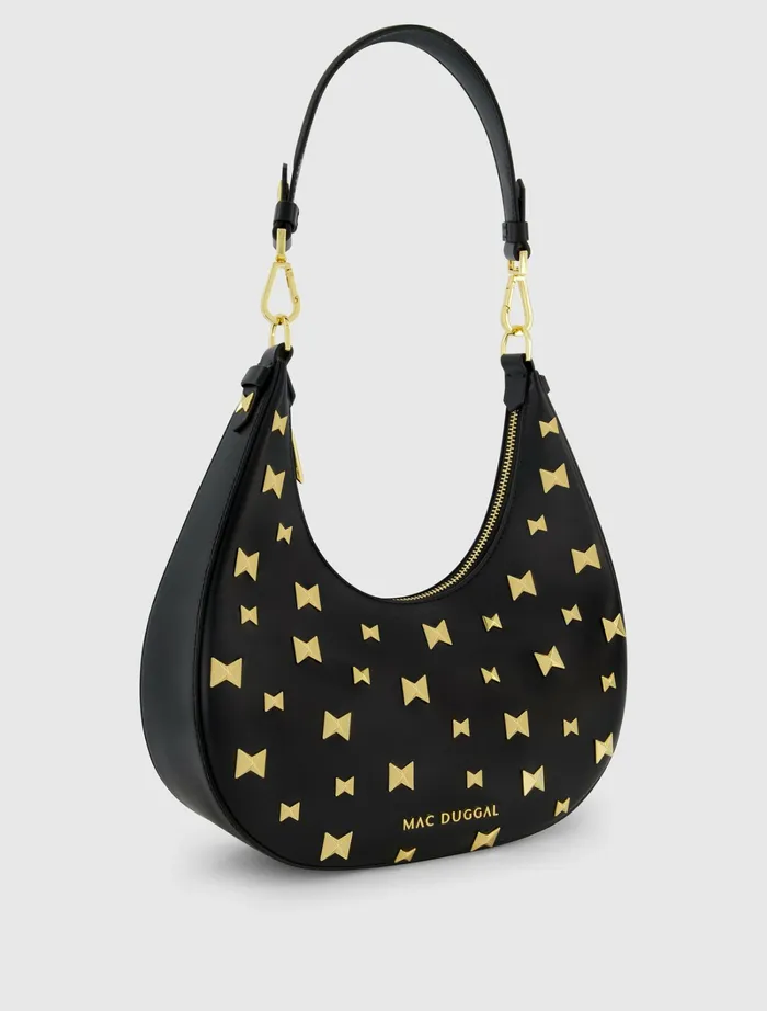 Shoulder Bags Leather Hobo Bag With Gold Hardware Black 8211 Mac Duggal Women