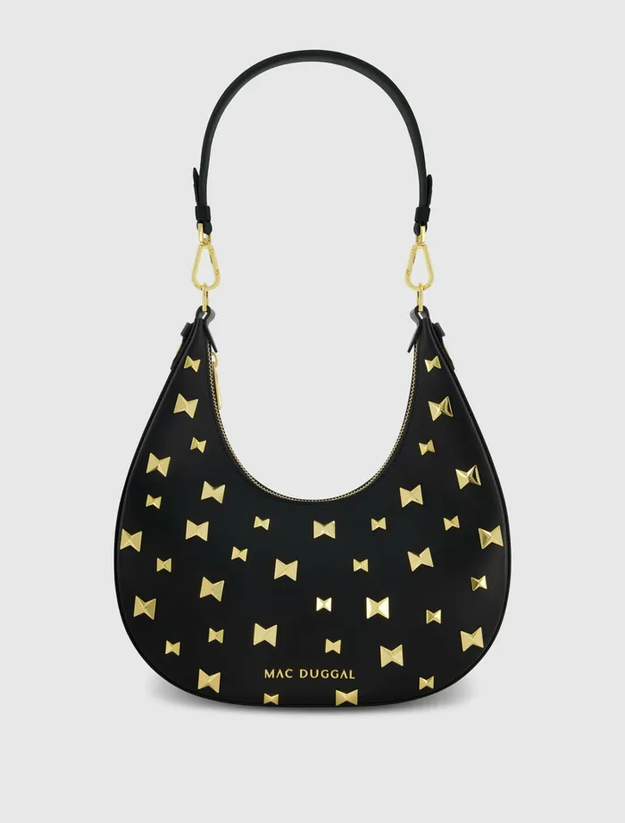 Shoulder Bags Leather Hobo Bag With Gold Hardware Black 8211 Mac Duggal Women
