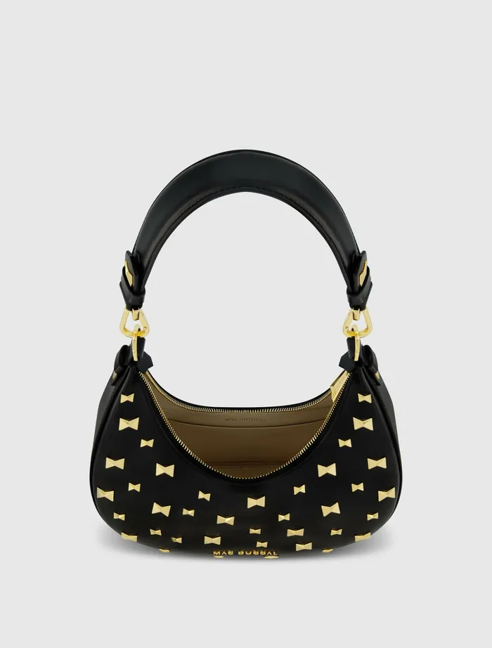 Shoulder Bags Leather Hobo Bag With Gold Hardware Black 8211 Mac Duggal Women