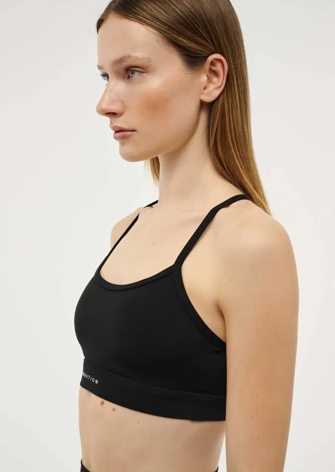 SIGNATURE SPORTS BRA IN BLACK Baseline PE Nation Women