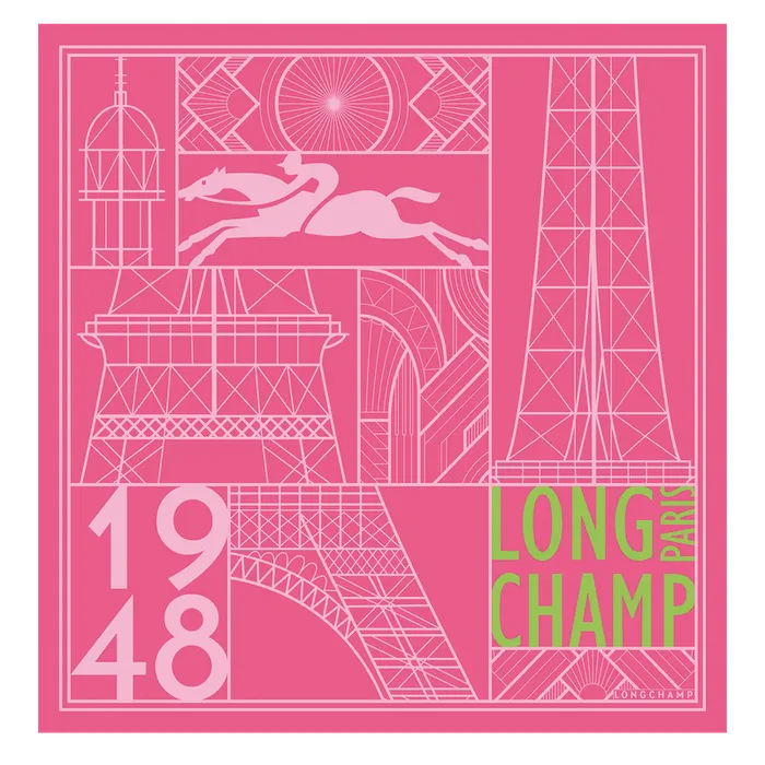 Silk Scarves Eiffel Tower 1948 Silk scarf 50 Pink Longchamp Women