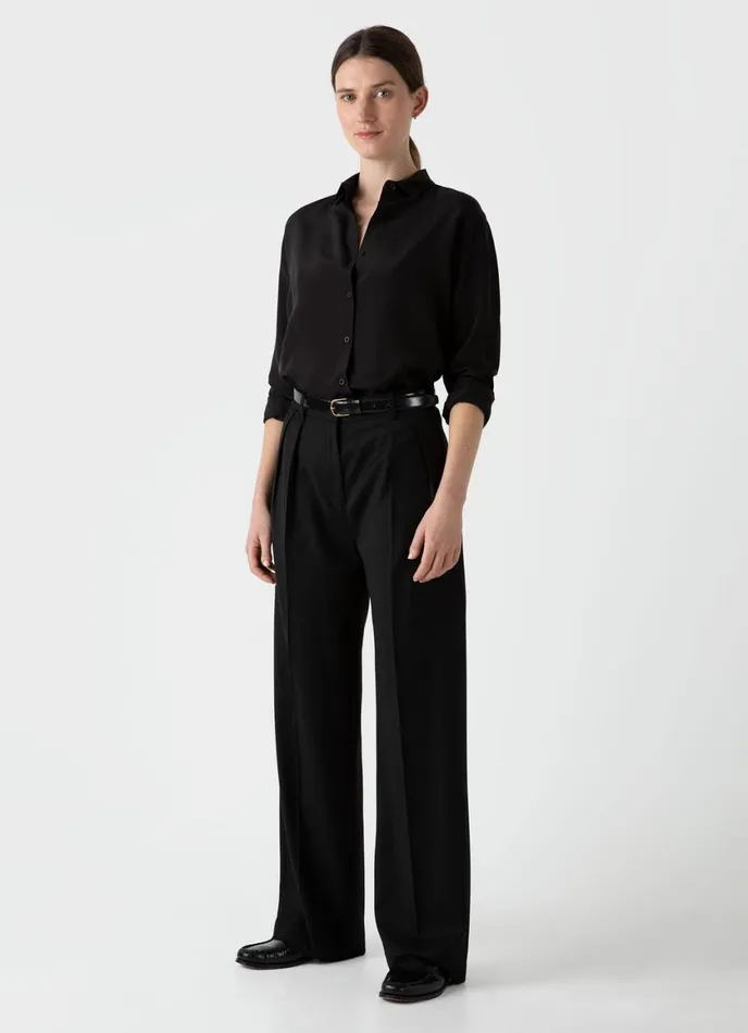 Silk Shirt Black Women SUNSPEL Shirts and Blouses