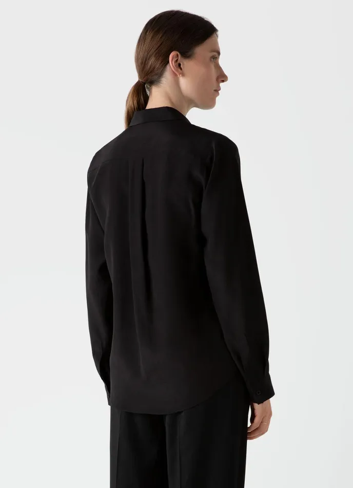 Silk Shirt Black Women SUNSPEL Shirts and Blouses
