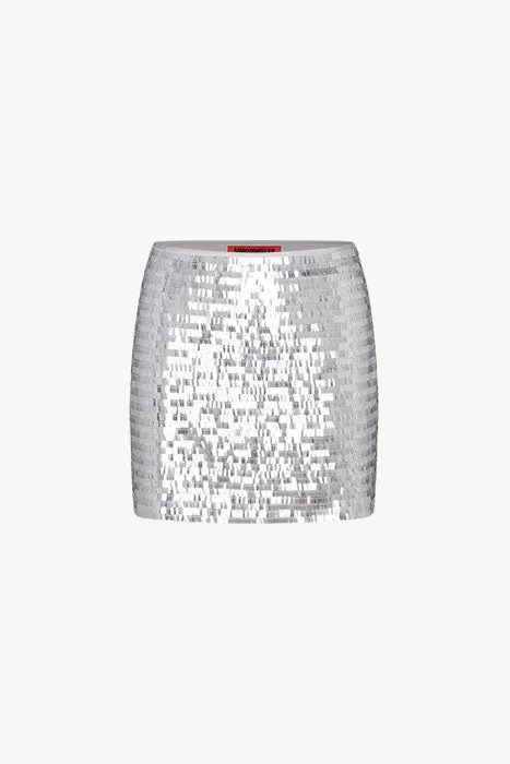 Simon Miller Bottoms Women Sequin Dizzy Skirt In Satellite Silver Simon Miller Bottoms Women Sequin Dizzy Skirt In Satellite Silver
