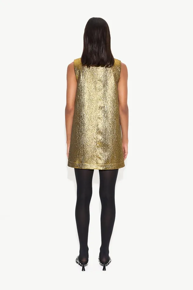 Simon Miller Dresses Women Fountain Metallic Mini Dress In Star Gold Simon Miller Dresses Women Fountain Metallic Mini Dress In Star Gold