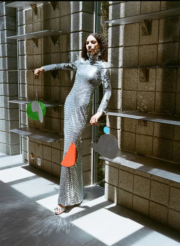 Simon Miller Dresses Women Sequin Sculpty Dress In Satellite Silver