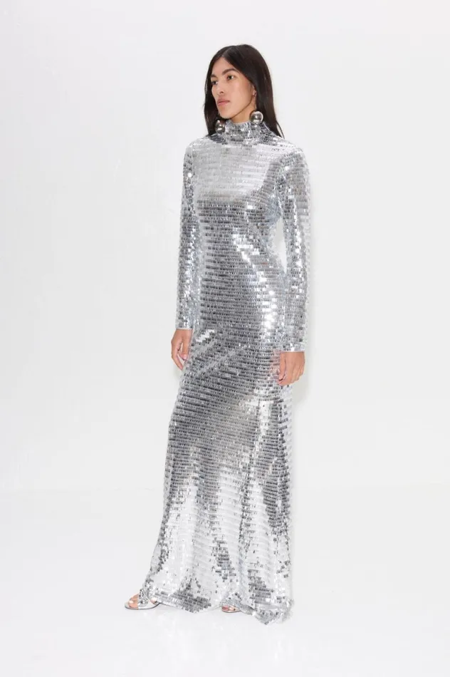 Simon Miller Dresses Women Sequin Sculpty Dress In Satellite Silver