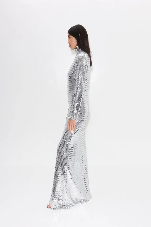Simon Miller Dresses Women Sequin Sculpty Dress In Satellite Silver