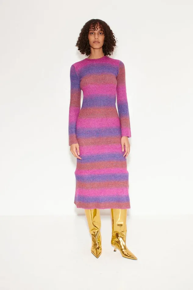 Simon Miller Knitwear Women Axon Dress In Distorted Stripe Simon Miller Knitwear Women Axon Dress In Distorted Stripe