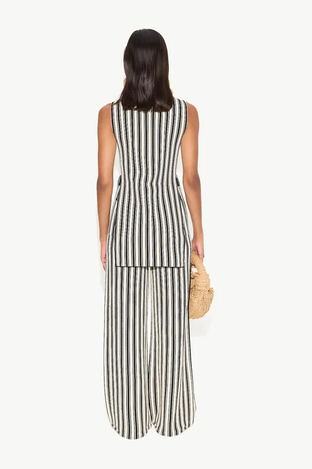 Simon Miller Knitwear Women Knits By Canoga Top In BlackRice Flour Stripe Simon Miller Knitwear Women Knits By Canoga Top In BlackRice Flour Stripe