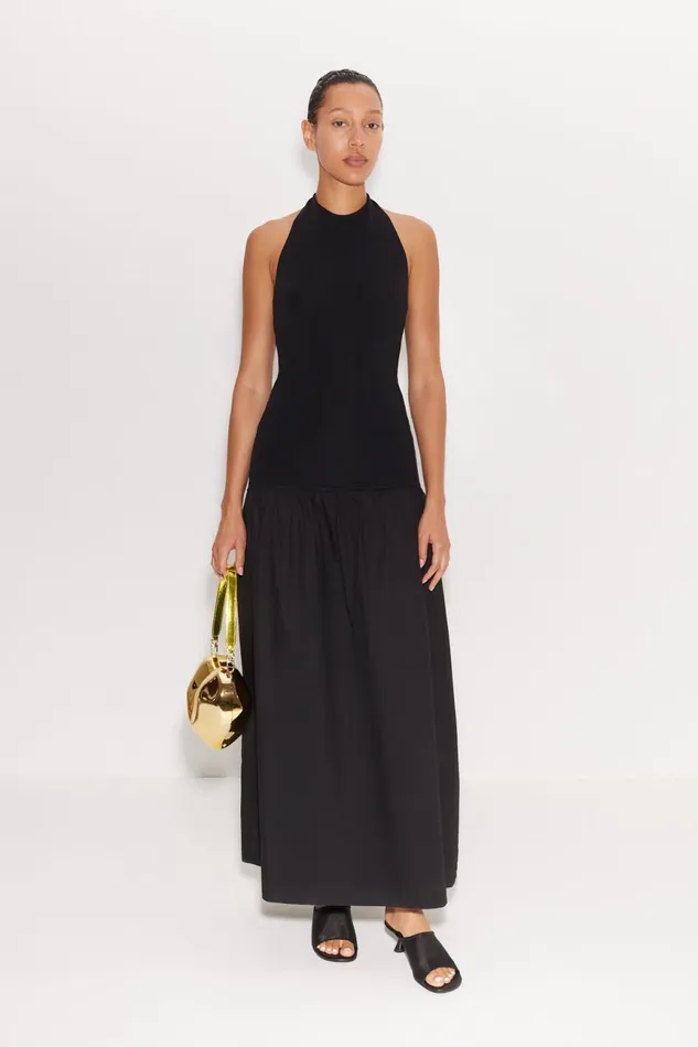 Simon Miller Poplin Women Junjo Combo Dress In Black