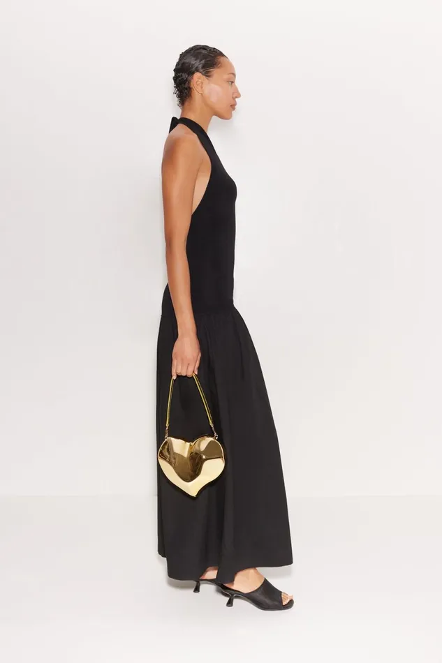 Simon Miller Poplin Women Junjo Combo Dress In Black Simon Miller Poplin Women Junjo Combo Dress In Black