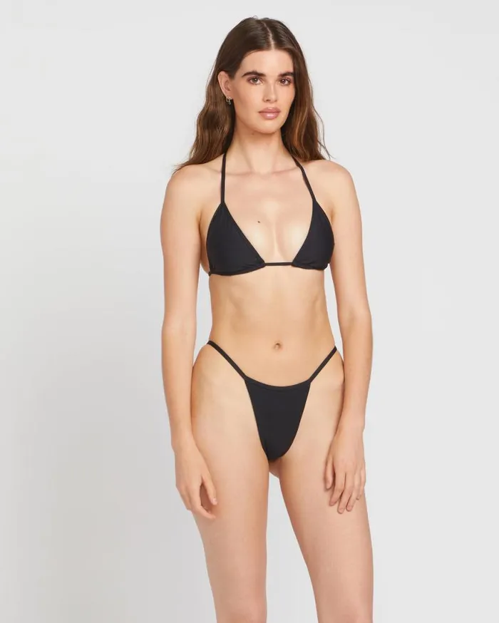 Simply Seamless Tri Bikini Top 8211 Black Womens Volcom Swim
