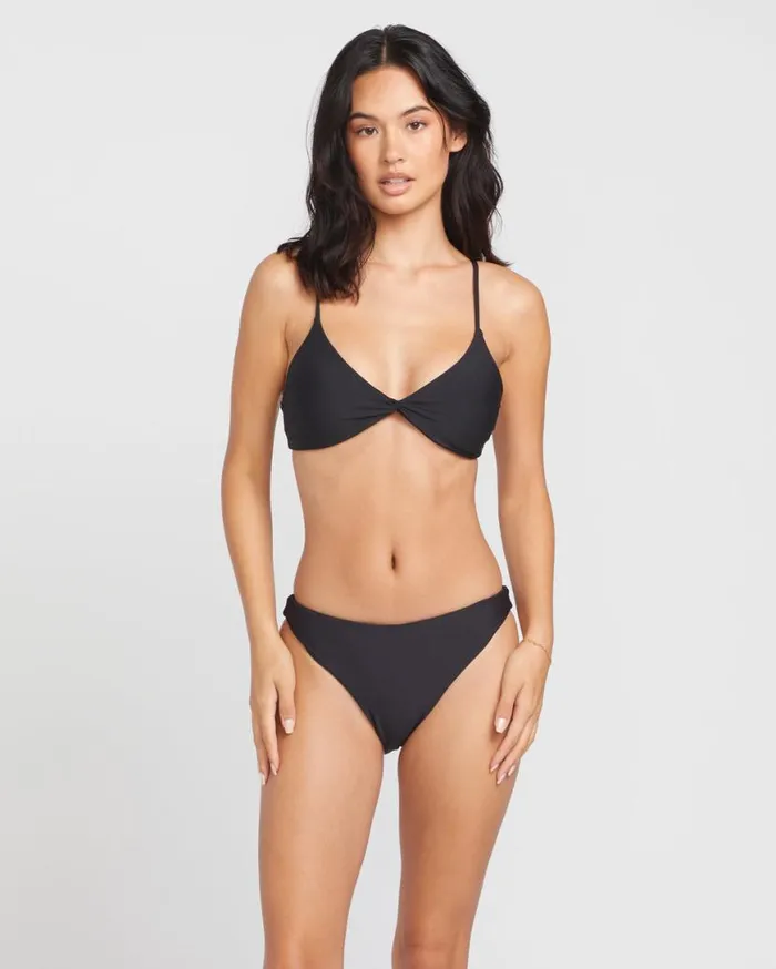 Simply Seamless Vneck Bikini Top 8211 Black Womens Volcom Bikinis