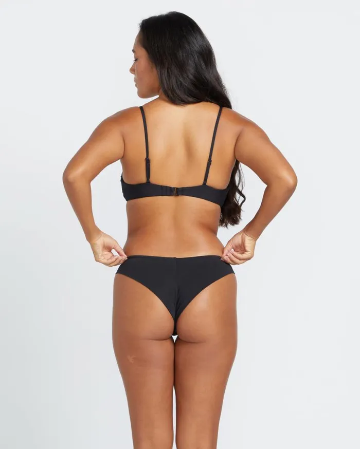Simply Seamless Vneck Bikini Top 8211 Black Womens Volcom Bikinis
