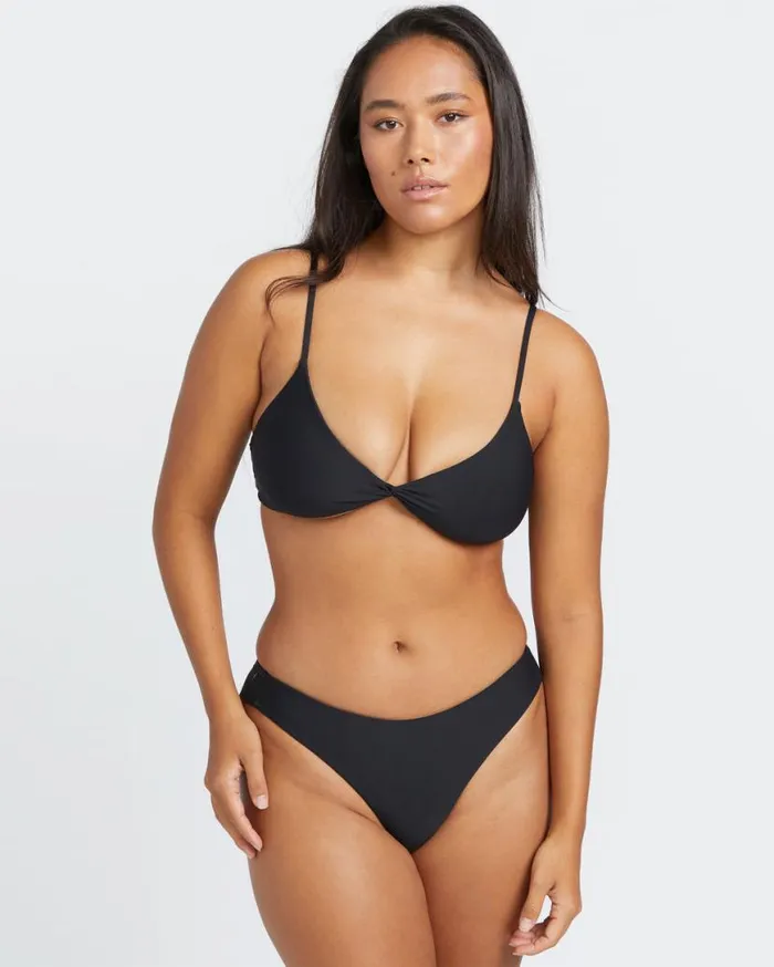 Simply Seamless Vneck Bikini Top 8211 Black Womens Volcom Bikinis