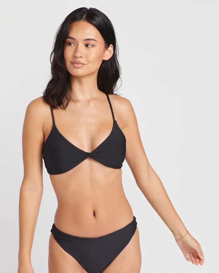 Simply Seamless Vneck Bikini Top 8211 Black Womens Volcom Bikinis