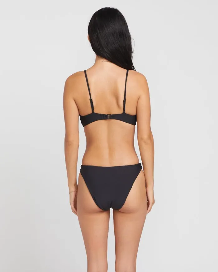 Simply Seamless Vneck Bikini Top 8211 Black Womens Volcom Bikinis