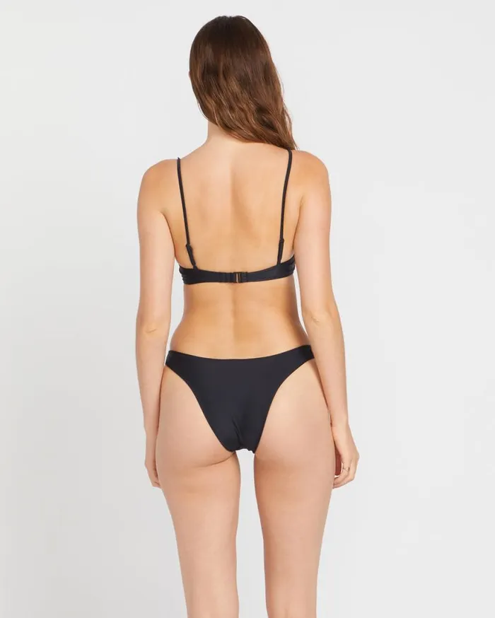 Simply Solid Crop Bikini Top 8211 Black Womens Volcom Bikinis