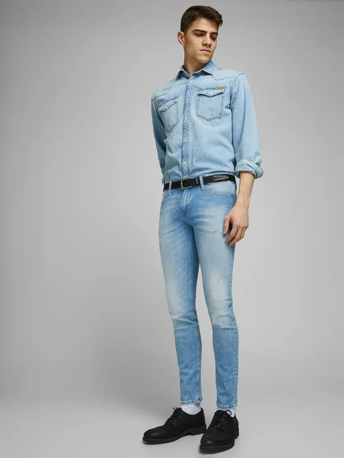 Skinny Jeans JACK and JONES Mens LIAM ORIGINAL JJ 213 50SPS SKINNY FIT JEANS Blue Blue Denim