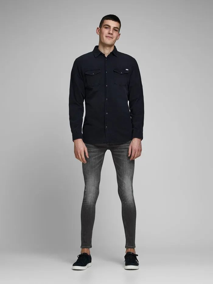 Skinny Jeans JACK and JONES Mens TOM ORIGINAL AM 817 SKINNY FIT JEANS Grey Black Denim
