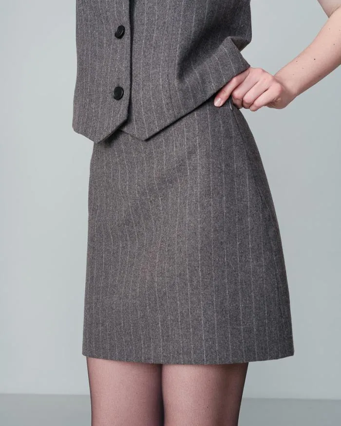 SKIRT ANTHRACITE NEEDLE Shop Grace and Mila Short Skirts