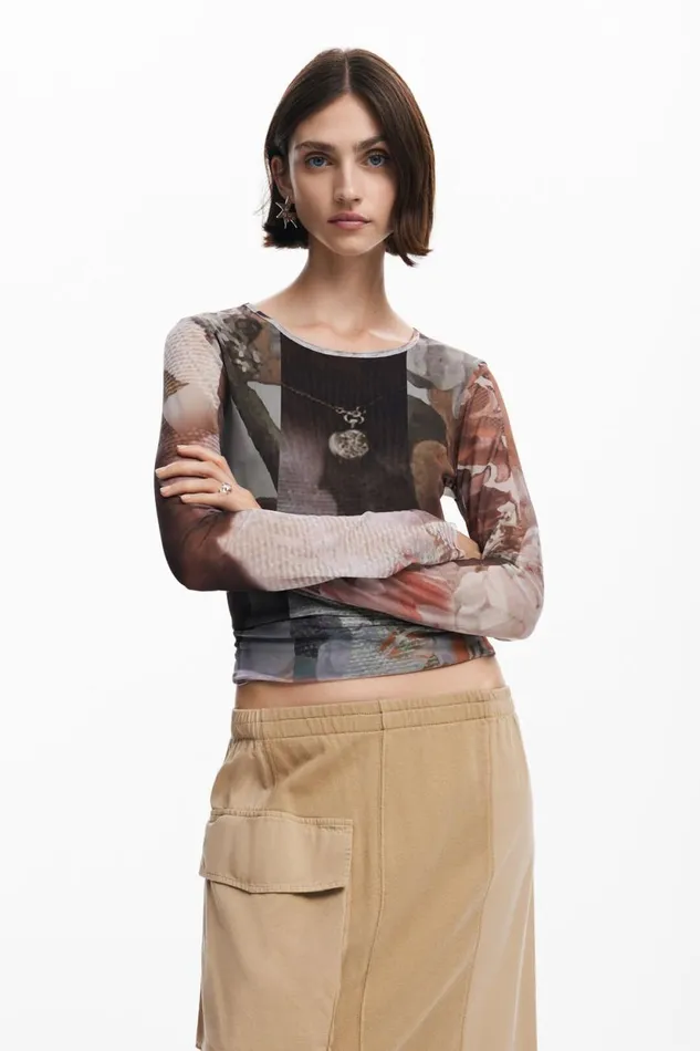 Skirts And Shorts Women Desigual Long Cargo Knit Skirt Brown