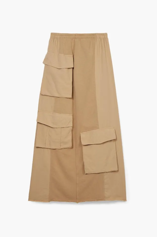 Skirts And Shorts Women Desigual Long Cargo Knit Skirt Brown