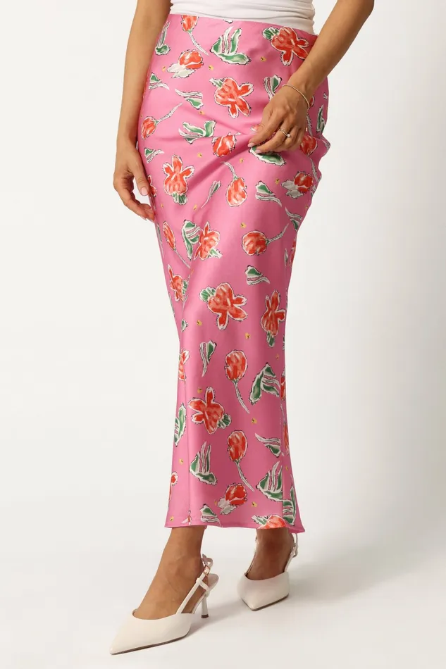 Skirts Azara Midi Skirt Pink 8211 Petal and Pup Women