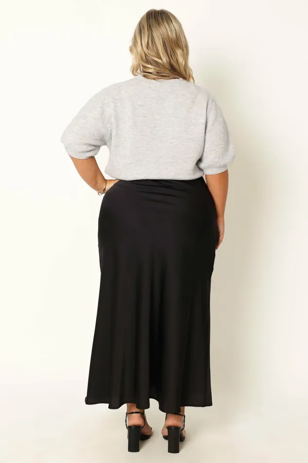 Skirts Nellie Satin Midi Skirt Black 8211 Petal and Pup Women
