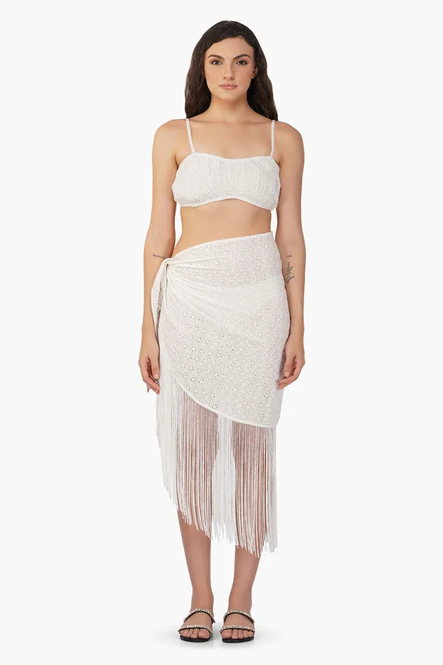 Skirts Women America and Beyond Pollo Fringe Wrap Skirt