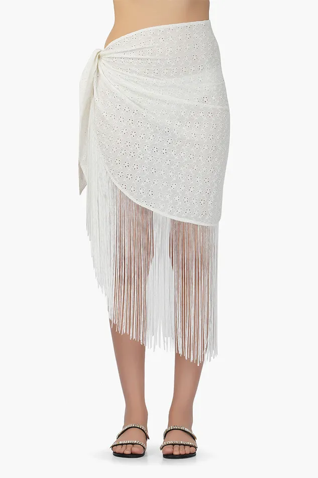 Skirts Women America and Beyond Pollo Fringe Wrap Skirt