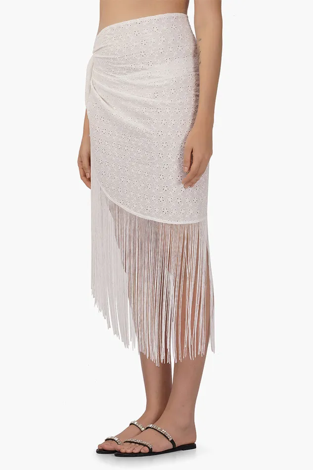 Skirts Women America and Beyond Pollo Fringe Wrap Skirt