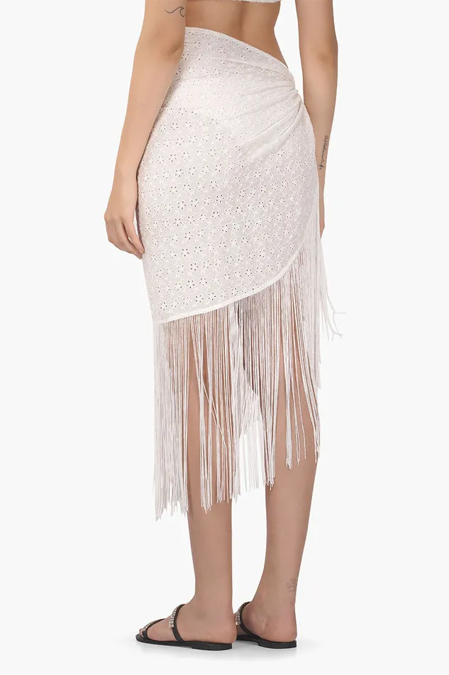 Skirts Women America and Beyond Pollo Fringe Wrap Skirt