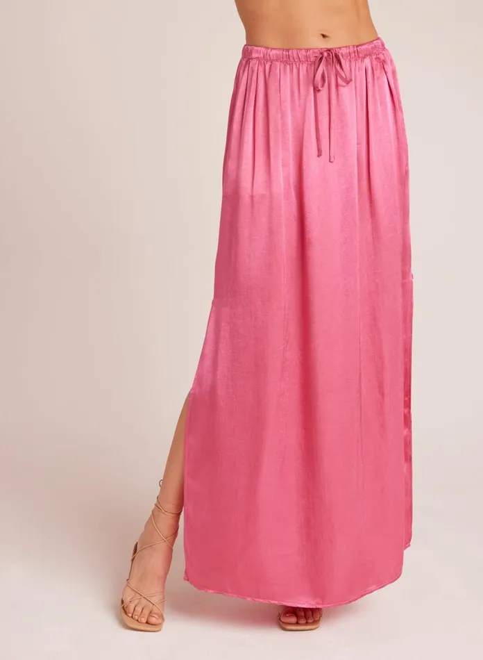 Skirts Women Bella Dahl Pleat Front Maxi Skirt 8211 Tidal Pink