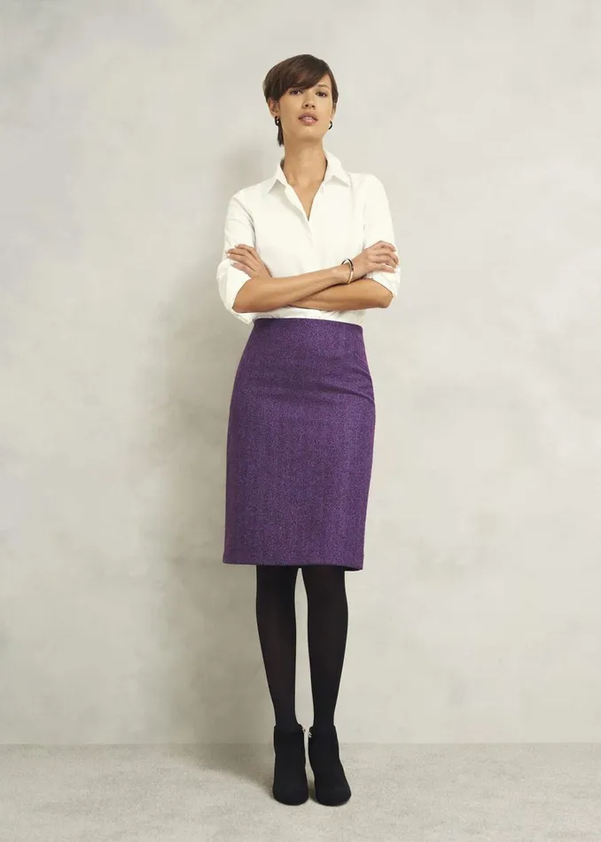 Skirts Women HOBBS Daphne Wool Skirt Purple Multi