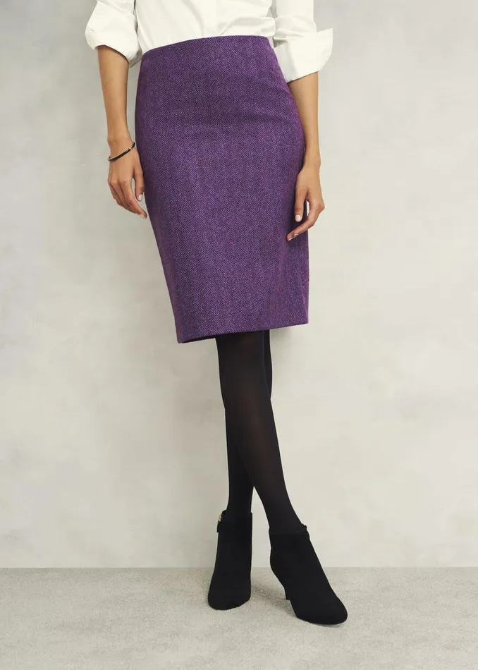 Skirts Women HOBBS Daphne Wool Skirt Purple Multi