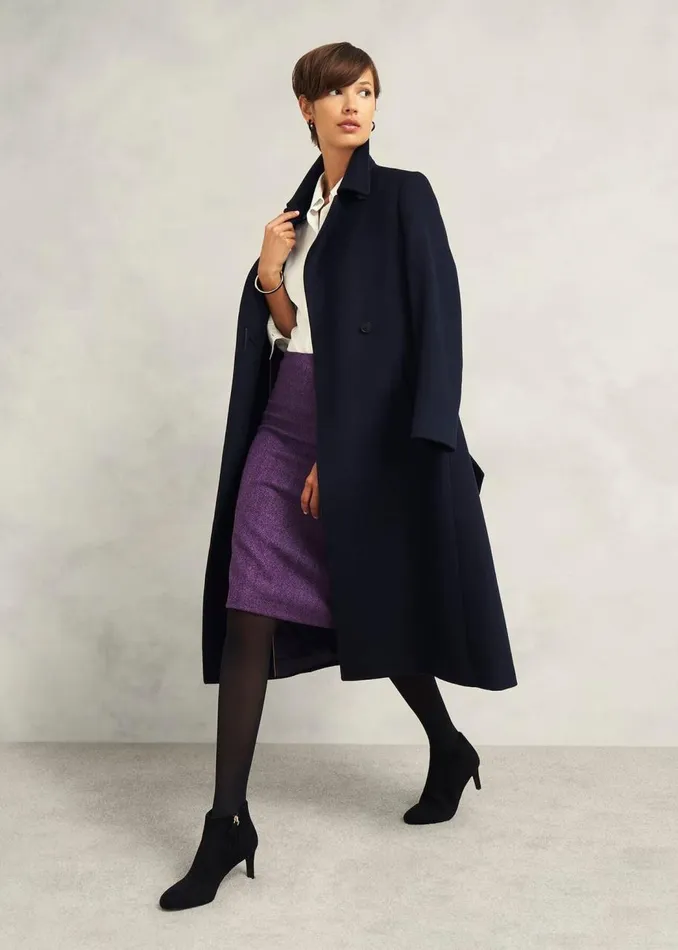 Skirts Women HOBBS Daphne Wool Skirt Purple Multi