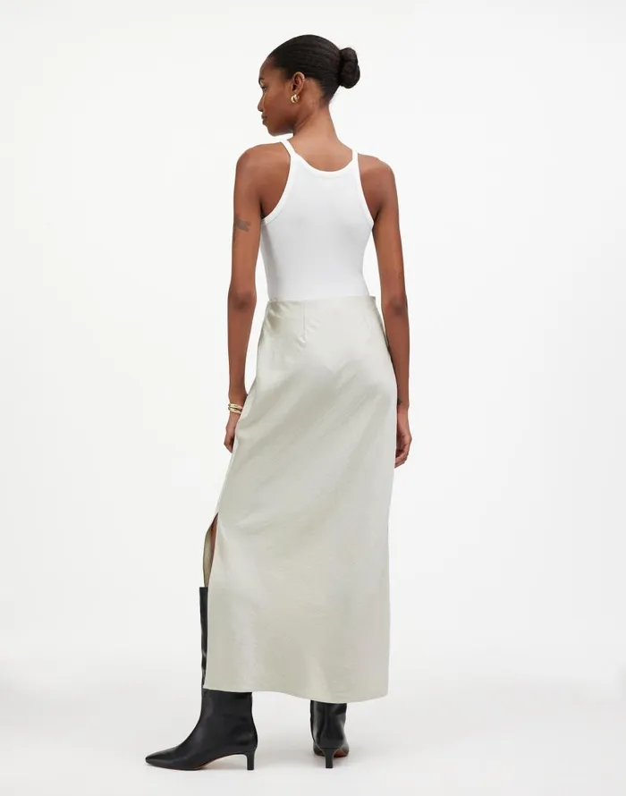 Skirts Women Madewell Satin Maxi Slip Skirt Steel