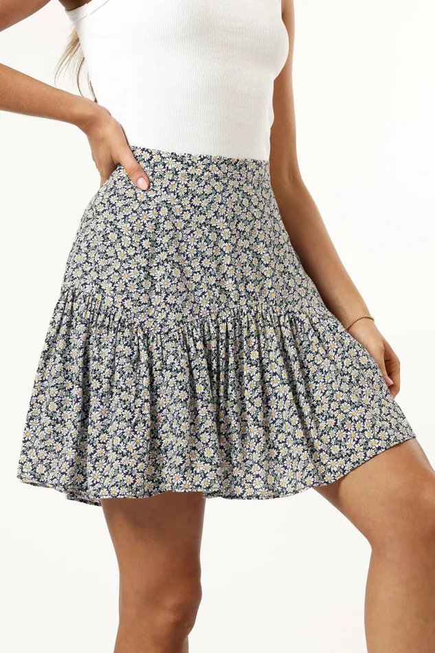 Skirts Women Petal and Pup Lucinda Mini Skirt Midnight Daisy