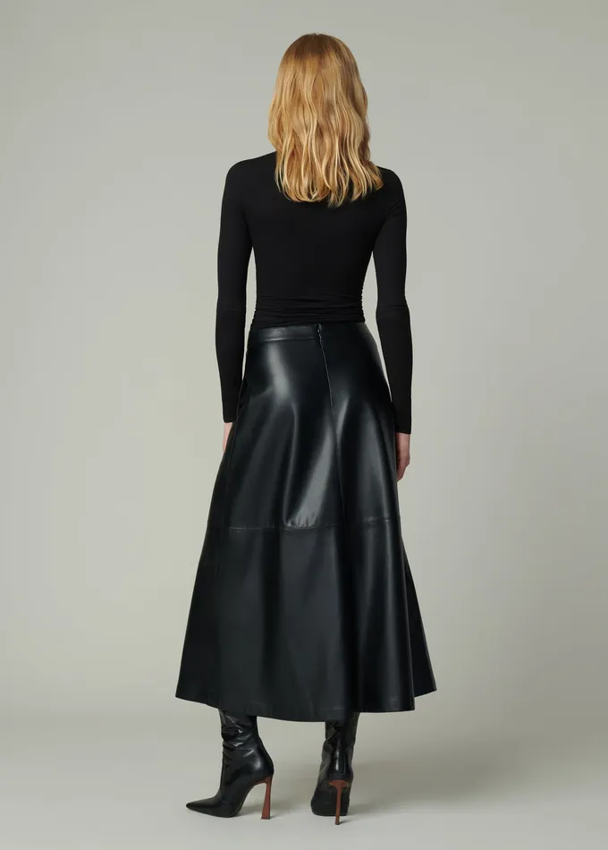 Skirts Women THE TAVI VEGAN LEATHER SKIRT Black Joe8217s Jeans