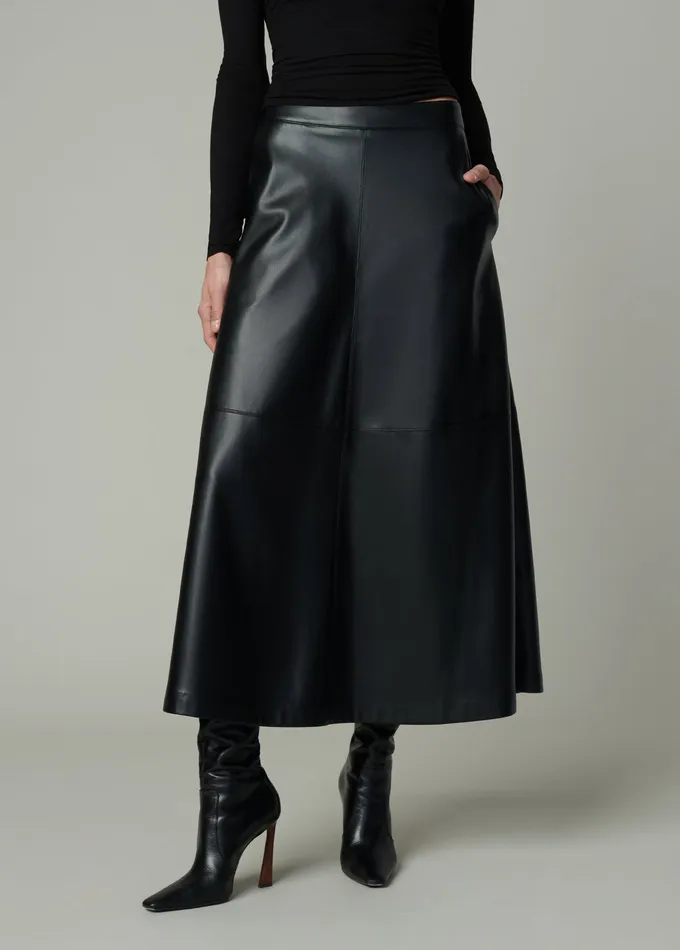 Skirts Women THE TAVI VEGAN LEATHER SKIRT Black Joe8217s Jeans