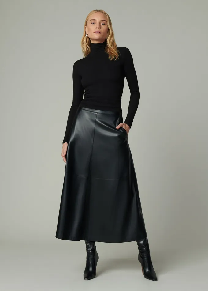 Skirts Women THE TAVI VEGAN LEATHER SKIRT Black Joe8217s Jeans
