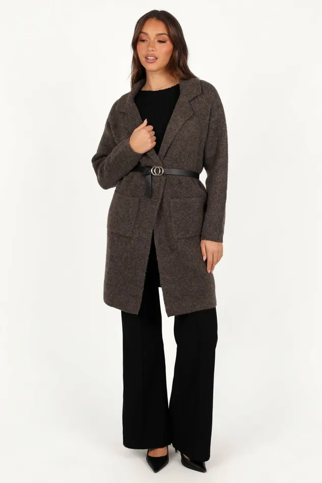 Skylar Open Front Coatigan Brown Women Jackets and Coats Petal and Pup