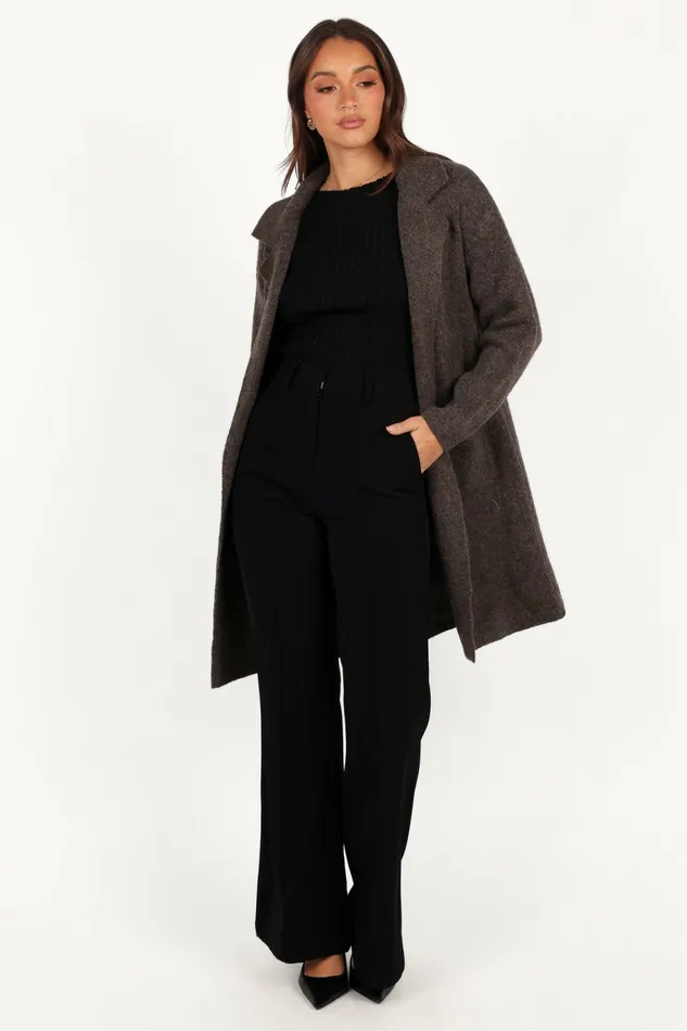 Skylar Open Front Coatigan Brown Women Jackets and Coats Petal and Pup