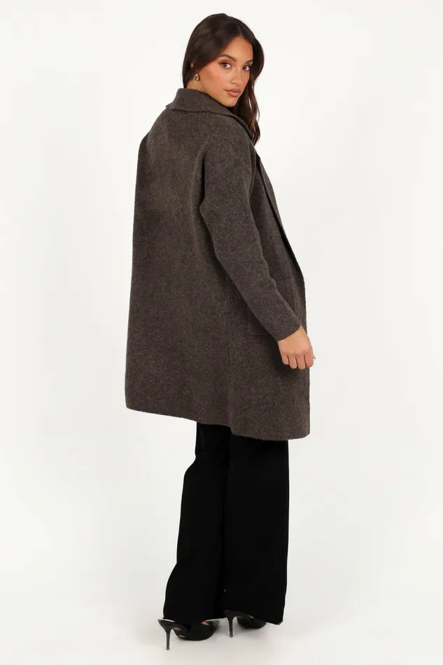 Skylar Open Front Coatigan Brown Women Jackets and Coats Petal and Pup
