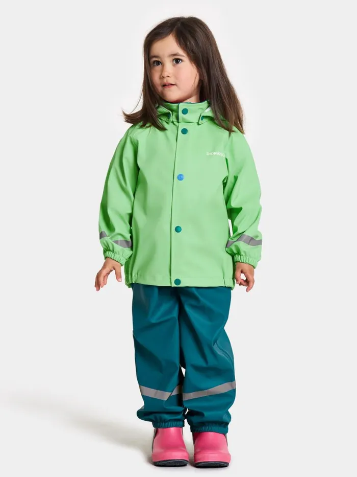 Slaskeman Kids039 Set Galon Spring Green Kids Didriksons Unlined Rain Set