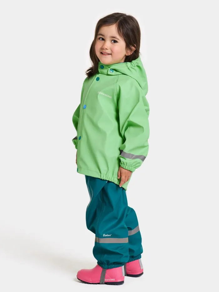 Slaskeman Kids039 Set Galon Spring Green Kids Didriksons Unlined Rain Set